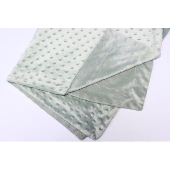 Plush Minky Baby Blanket Green Lovey Raised Dot Texture 40x30 Boy or Girl - Picture 1 of 6